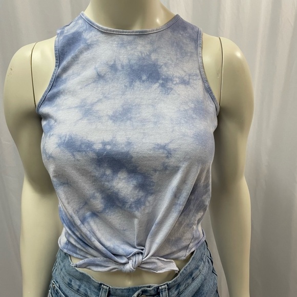 Bluenotes Tie Dye Crop Tie Front Tank Top Size Small - Picture 1 of 5